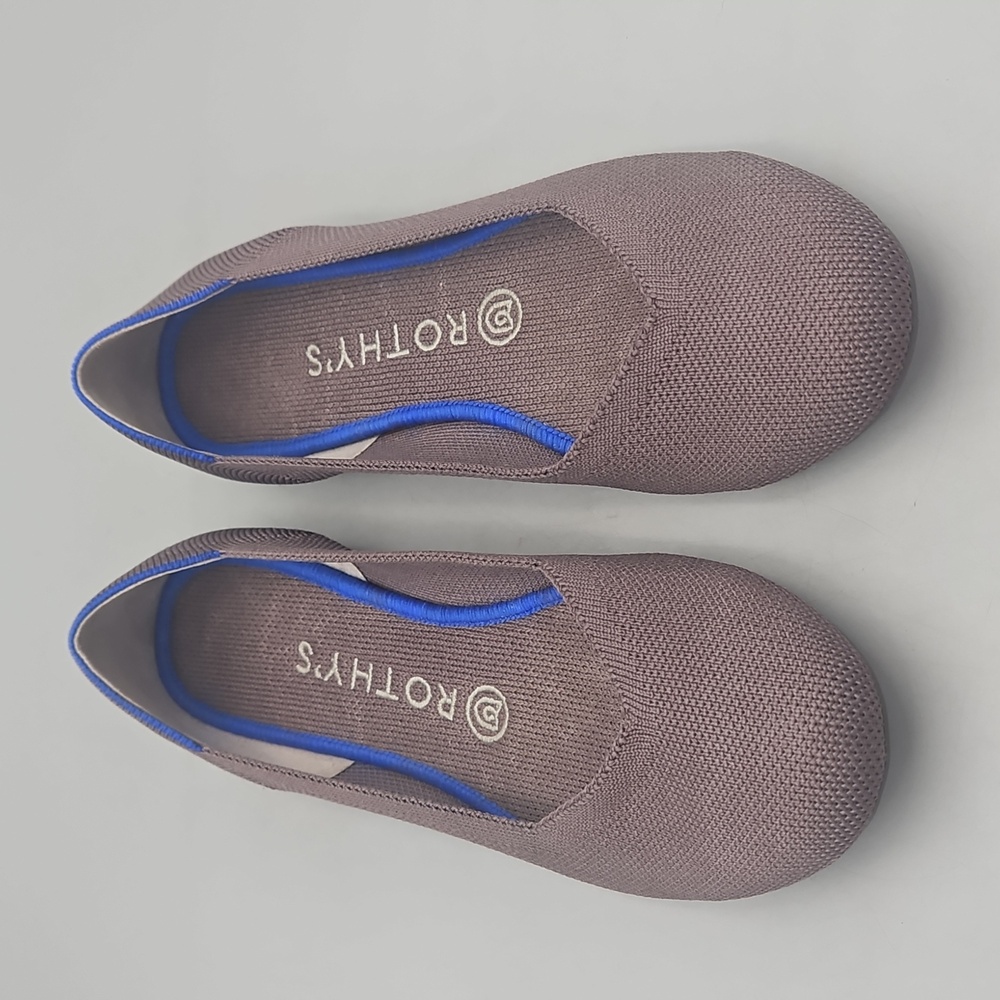 Rothy's The Flat Mink, Gray Mauve Brown Round Toe Shoes Knit 8 - Picture 3 of 13
